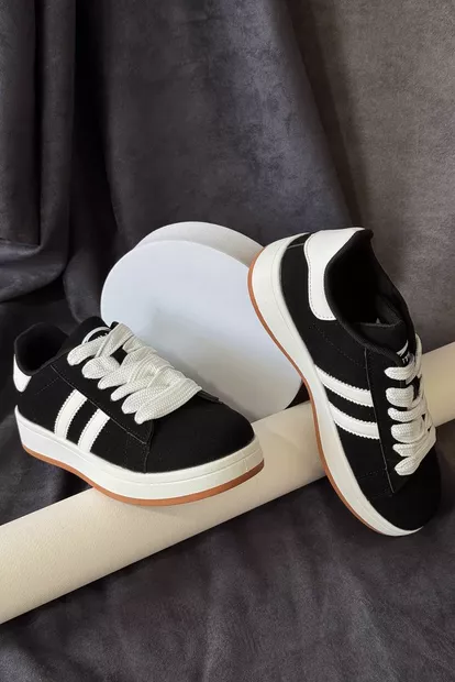 Кеды женские замша, цвет черно-белый, 248RJH200-21