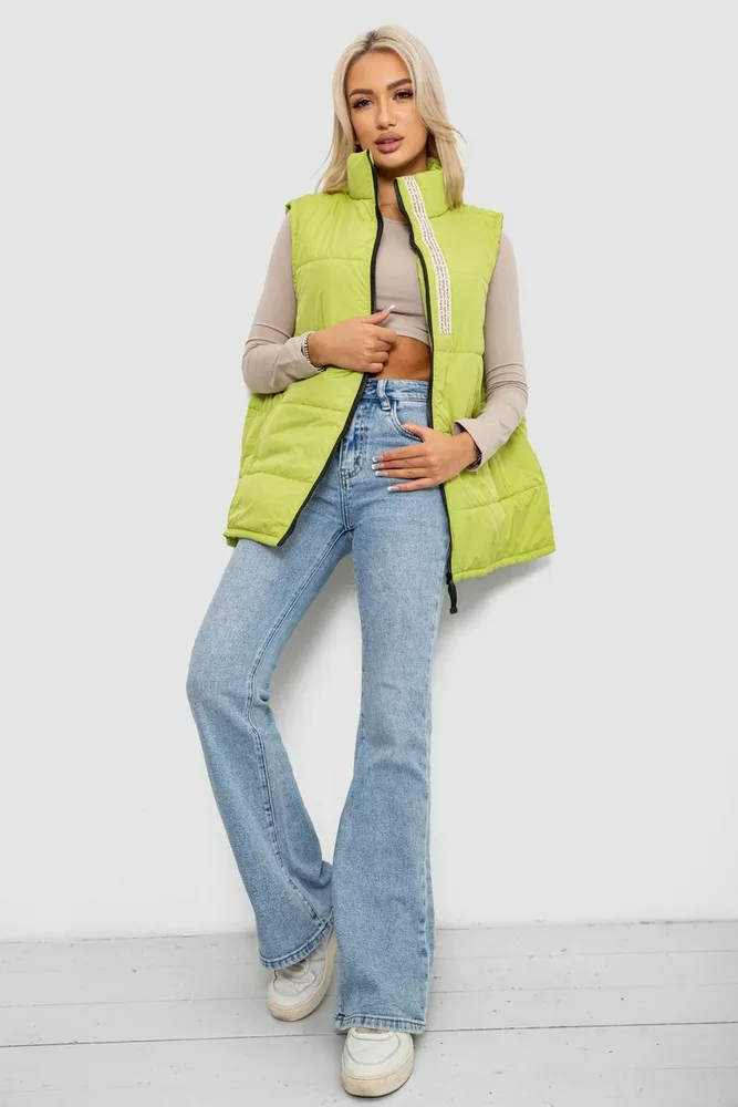 Купить Жилет женский демисезонный  -уценка, цвет фисташковый, 257R95-U-2 - Фото №2