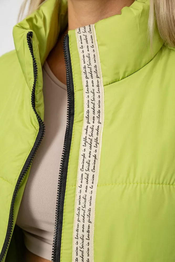 Купить Жилет женский демисезонный  -уценка, цвет фисташковый, 257R95-U-2 - Фото №5