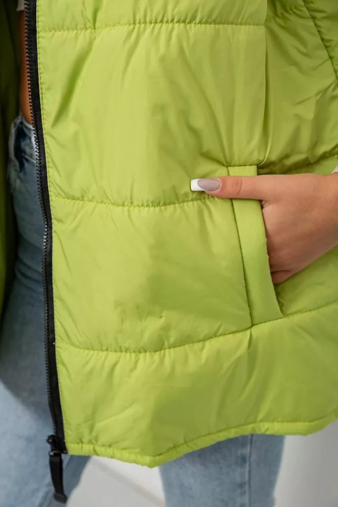 Купить Жилет женский демисезонный  -уценка, цвет фисташковый, 257R95-U-2 - Фото №6