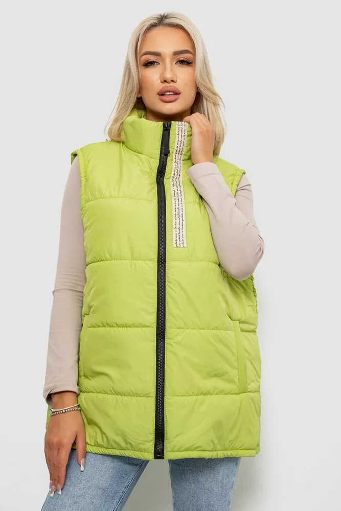Купить Жилет женский демисезонный  -уценка, цвет фисташковый, 257R95-U-2 - Фото №1