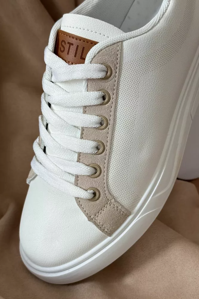 Купить Кеды мужские, цвет бело-бежевый, 248RR129-8R - Фото №2