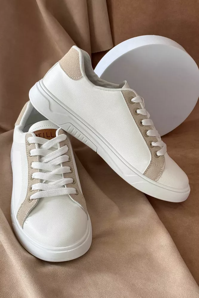 Купить Кеды мужские, цвет бело-бежевый, 248RR129-8R - Фото №3