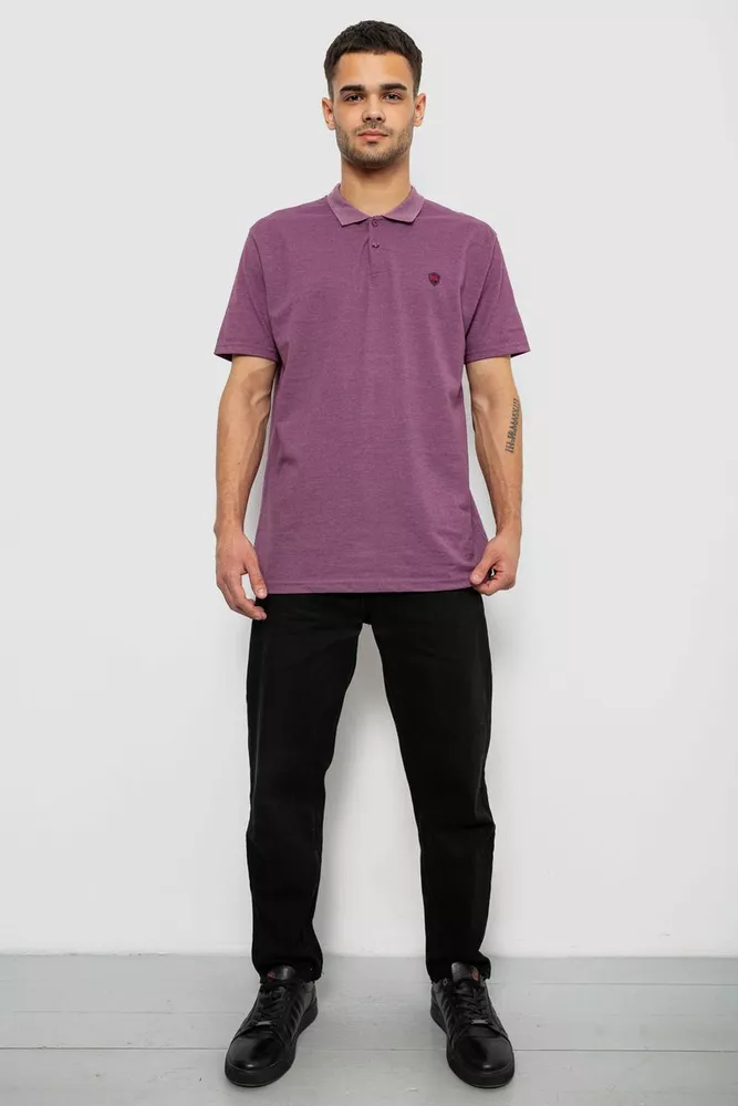 Купить Поло мужское однотонное, цвет сливовый, 244R1798 - Фото №2