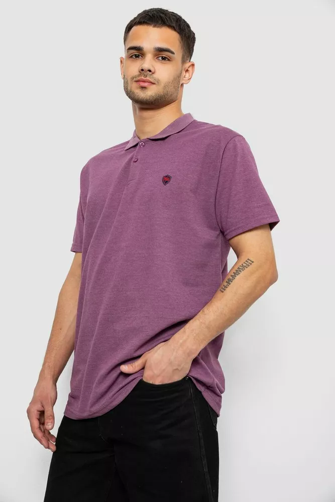 Купить Поло мужское однотонное, цвет сливовый, 244R1798 - Фото №3