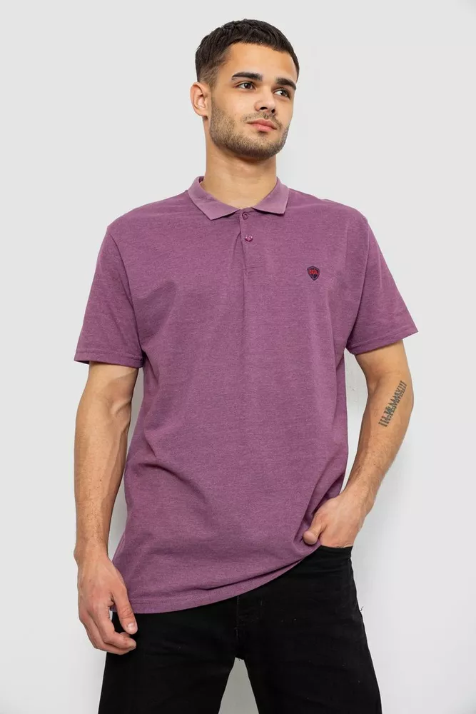 Купить Поло мужское однотонное, цвет сливовый, 244R1798 - Фото №1
