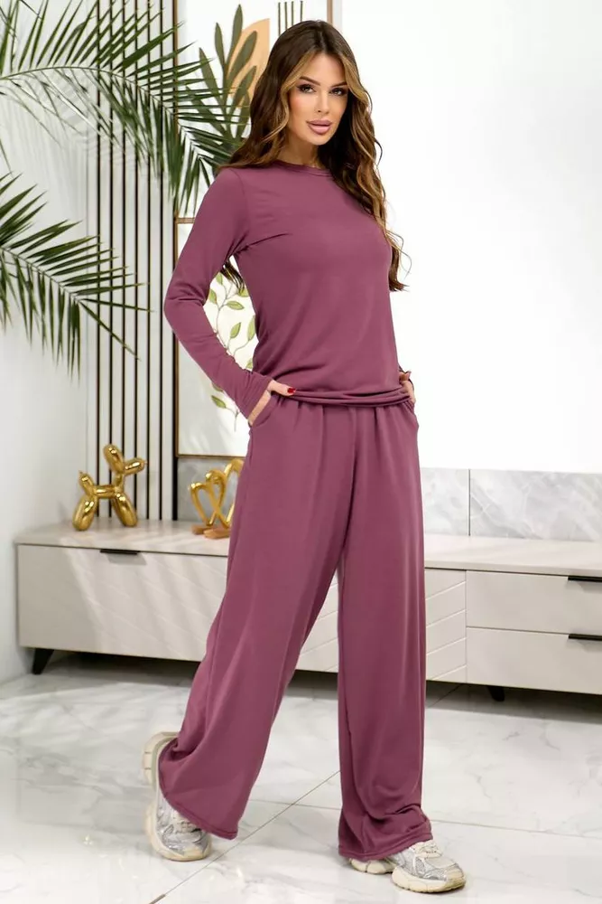 Купить Костюм женский повседневный, цвет сливовый, 257R603 - Фото №4