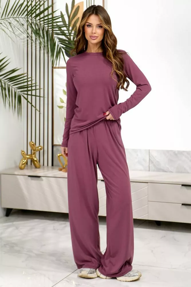 Купить Костюм женский повседневный, цвет сливовый, 257R603 - Фото №2