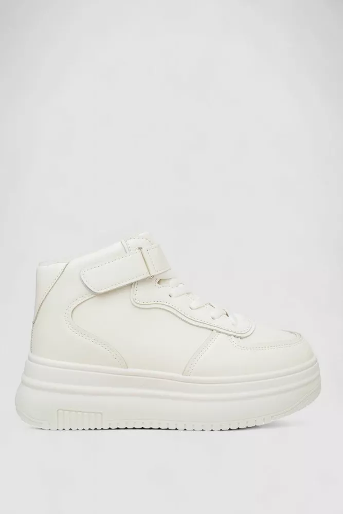 Купити Кросівки жіночі зимові на хутрі, колір білий, 248RAM03 - Фото №1