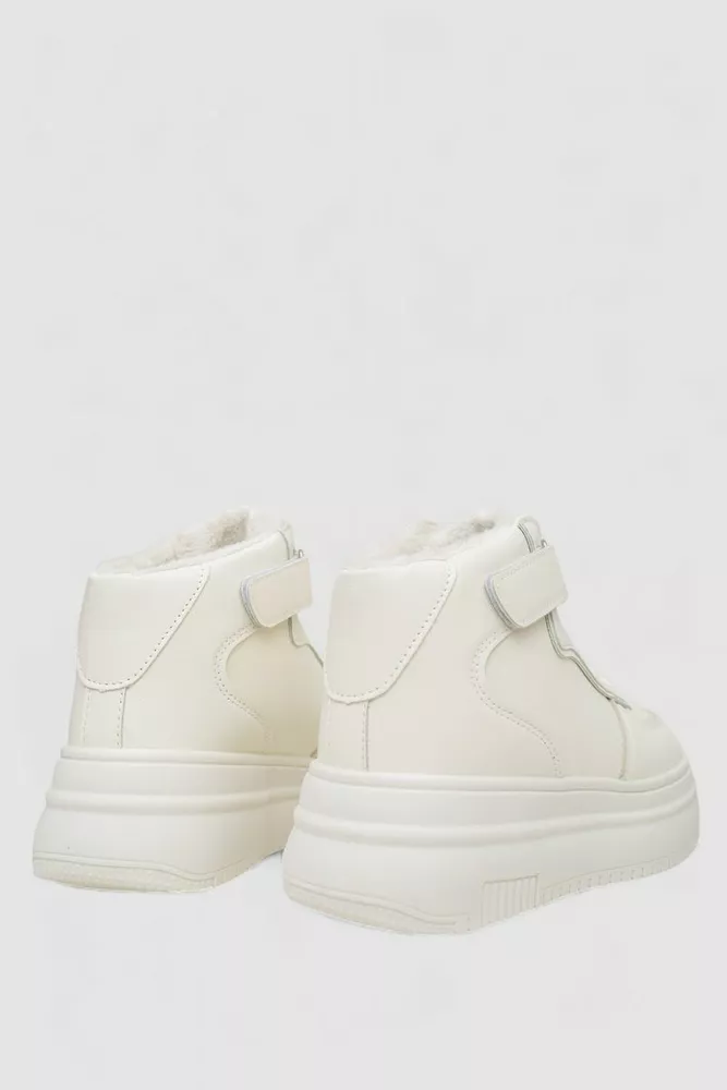 Купити Кросівки жіночі зимові на хутрі, колір білий, 248RAM03 - Фото №4