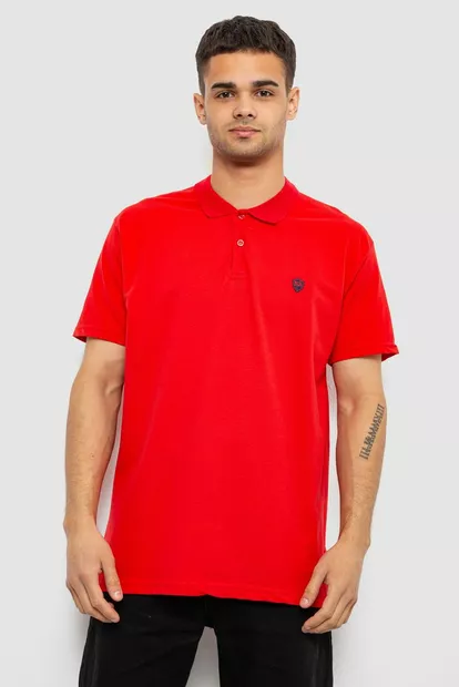 Поло мужское однотонное, цвет красный, 244R1798