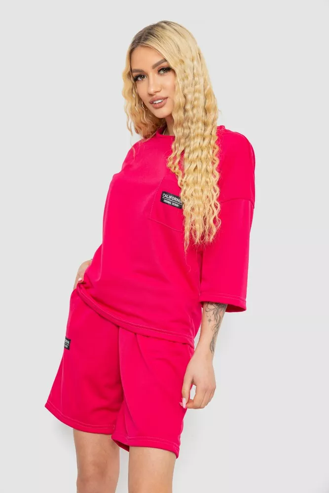 Купити Костюм жіночий однотонний  -уцінка, колір малиновий, 238R116-U - Фото №3