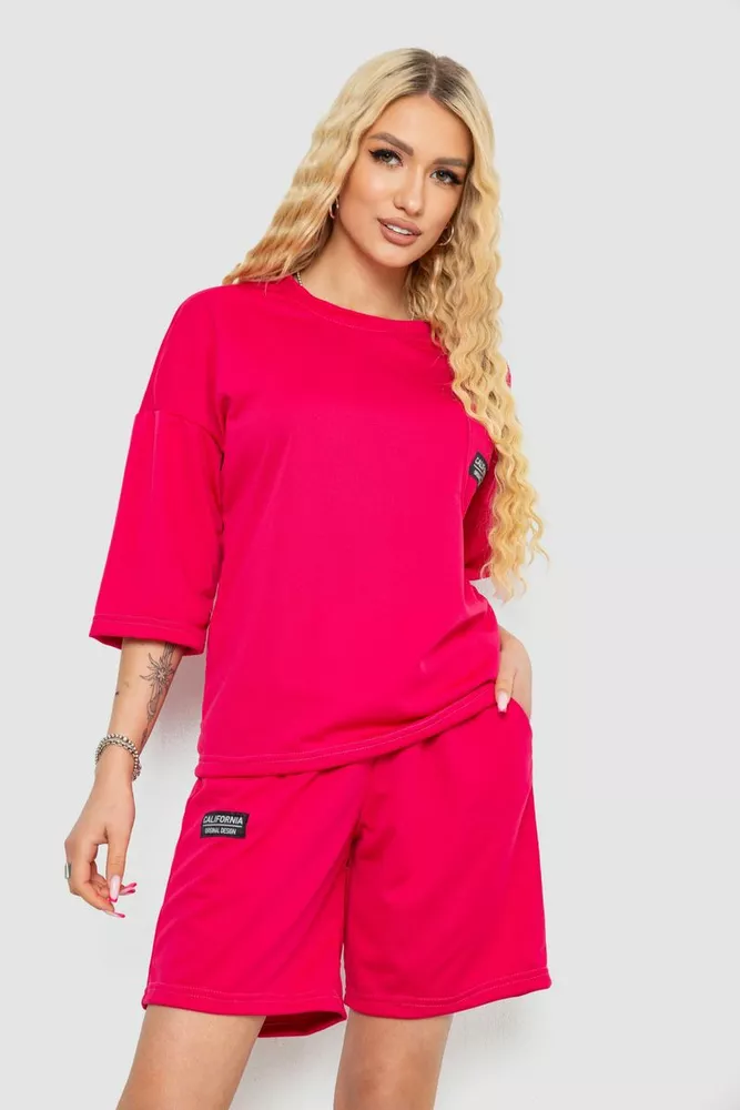 Купити Костюм жіночий однотонний  -уцінка, колір малиновий, 238R116-U - Фото №1