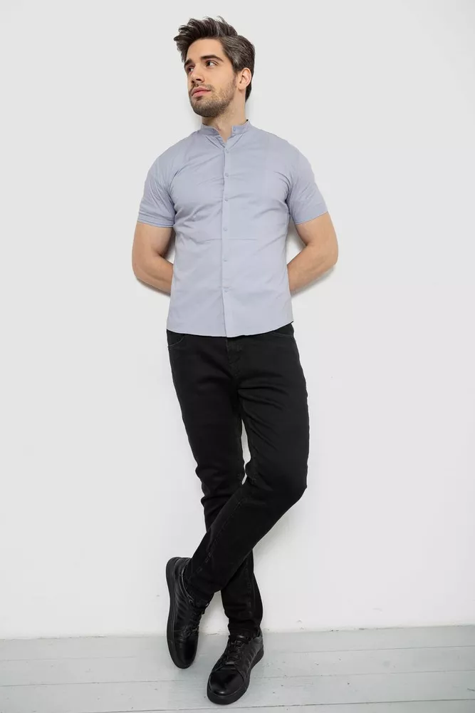 Купить Рубашка мужская однотонная, цвет серый, 186R2043 - Фото №2