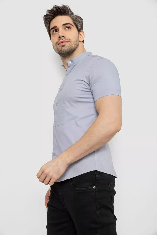 Купить Рубашка мужская однотонная, цвет серый, 186R2043 - Фото №3
