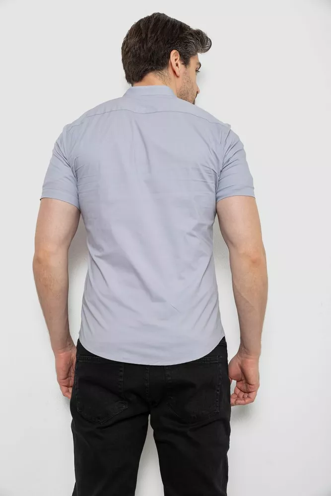 Купить Рубашка мужская однотонная, цвет серый, 186R2043 - Фото №4