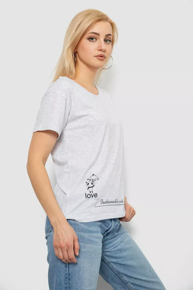 Купить Футболка женская с принтом, цвет серый, 244R2304-5 - Фото №3