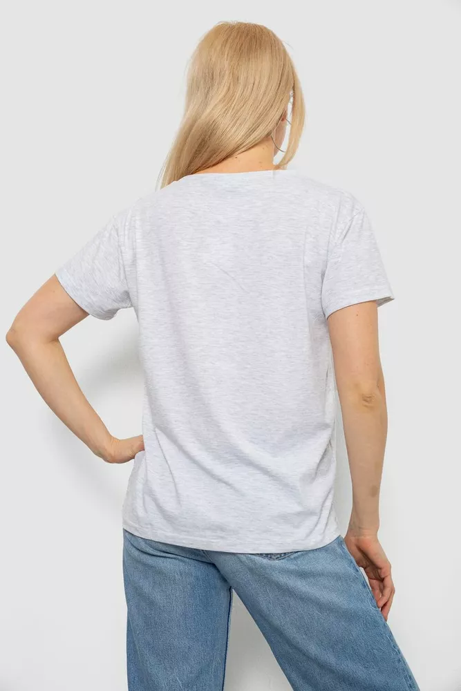 Купить Футболка женская с принтом, цвет серый, 244R2304-5 - Фото №4