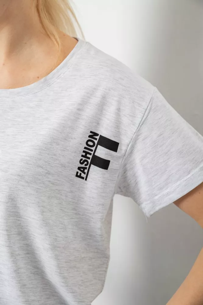 Купить Футболка женская с принтом, цвет серый, 244R2304-5 - Фото №5