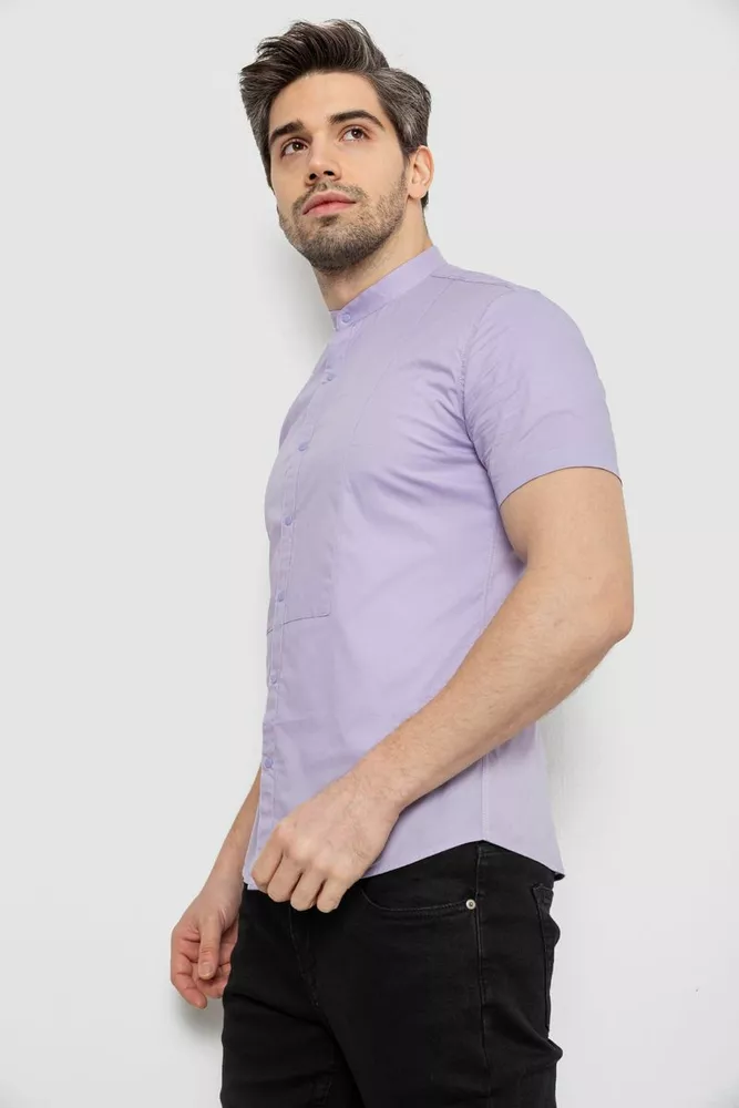 Купить Рубашка мужская однотонная, цвет сиреневый, 186R2043 - Фото №3