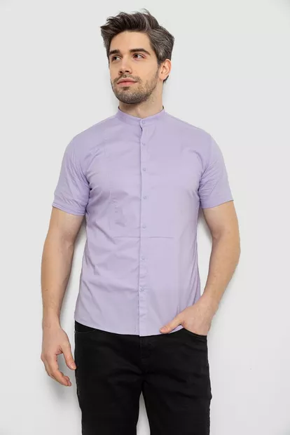 Рубашка мужская однотонная, цвет сиреневый, 186R2043