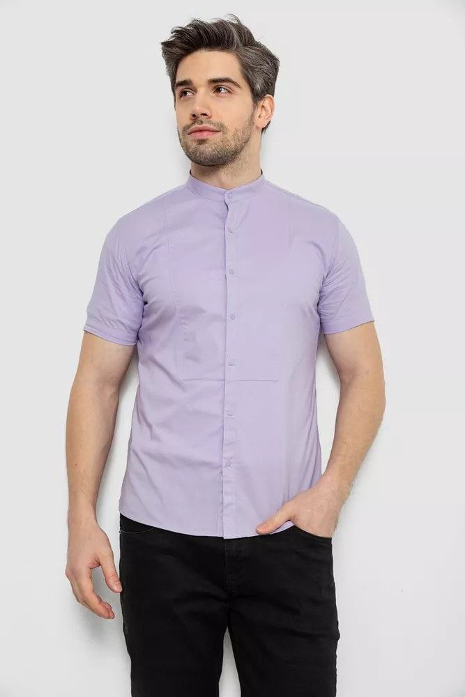 Купить Рубашка мужская однотонная, цвет сиреневый, 186R2043 - Фото №1