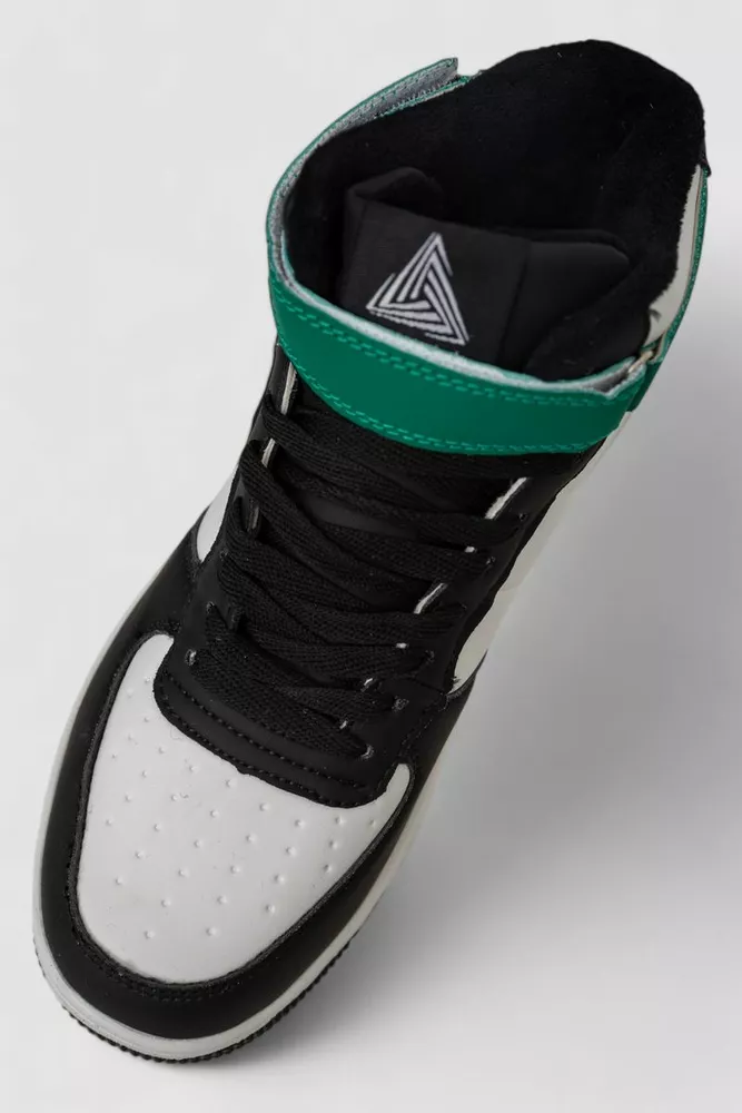 Купить Кроссовки мужские зимние на меху  -уценка, цвет бело-зеленый, 248RH1020-U-16 - Фото №2