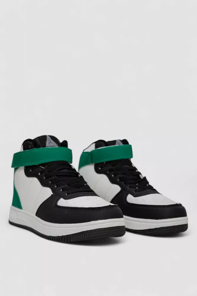 Купить Кроссовки мужские зимние на меху  -уценка, цвет бело-зеленый, 248RH1020-U-16 - Фото №3