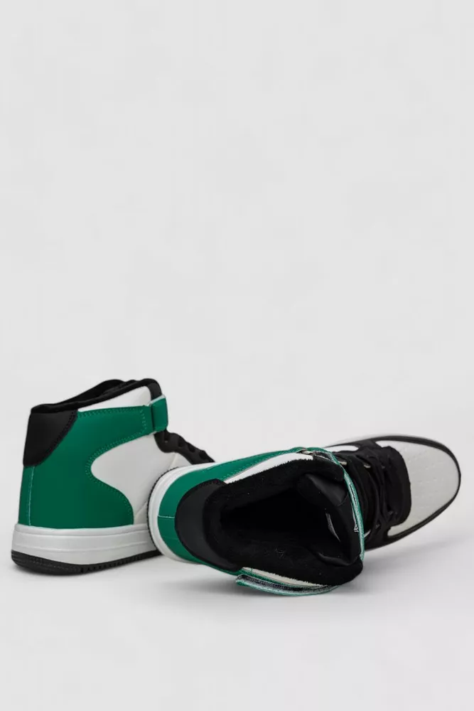 Купить Кроссовки мужские зимние на меху  -уценка, цвет бело-зеленый, 248RH1020-U-16 - Фото №5