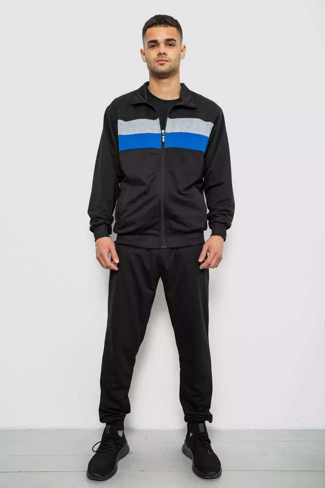 Купить Спортивный костюм мужской двухнитка, цвет черный, 244R9167 - Фото №1