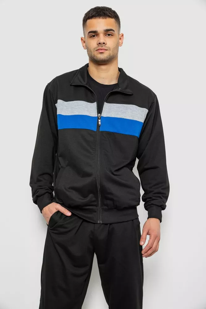 Купить Спортивный костюм мужской двухнитка, цвет черный, 244R9167 - Фото №2