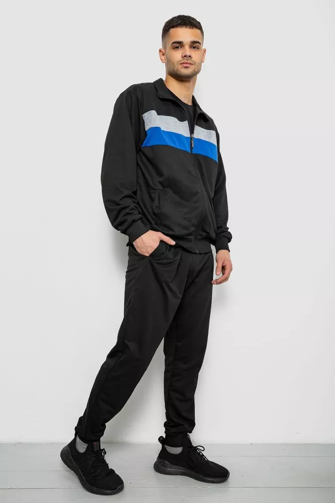 Купить Спортивный костюм мужской двухнитка, цвет черный, 244R9167 - Фото №3