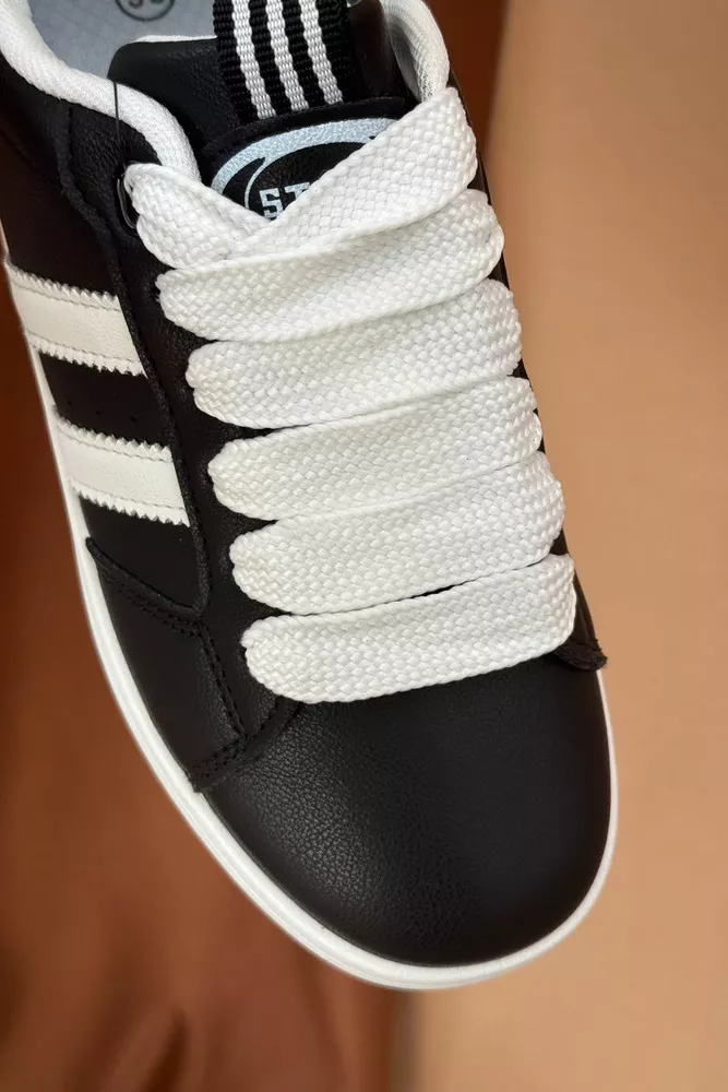 Купити Кросівки жіночі екошкіра, колір чорно-білий, 248RJH300 оптом - Фото №2