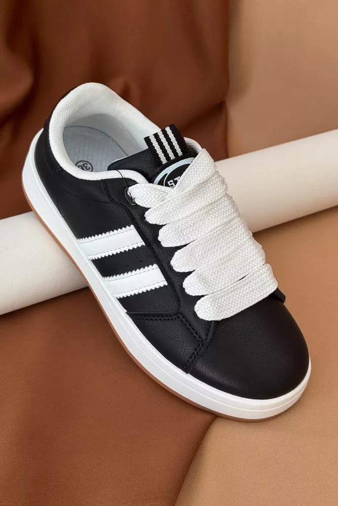 Купити Кросівки жіночі екошкіра, колір чорно-білий, 248RJH300 оптом - Фото №1