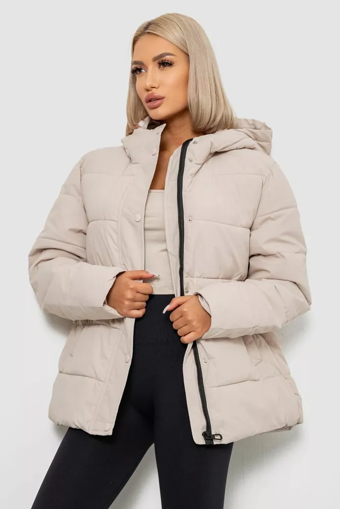 Купить Куртка женская демисезонная  -уценка, цвет светло-бежевый, 207R004-U-7 - Фото №3