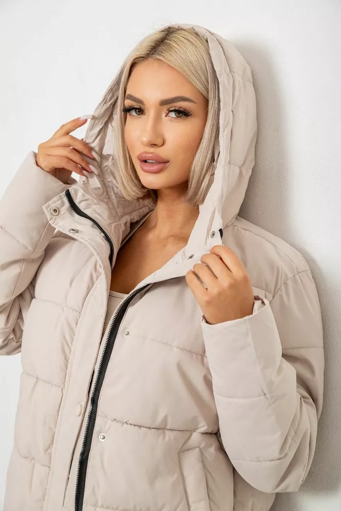 Купить Куртка женская демисезонная  -уценка, цвет светло-бежевый, 207R004-U-7 - Фото №5