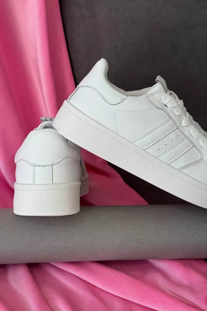 Купить Кроссовки женские экокожа, цвет белый, 248RJH300 оптом - Фото №5