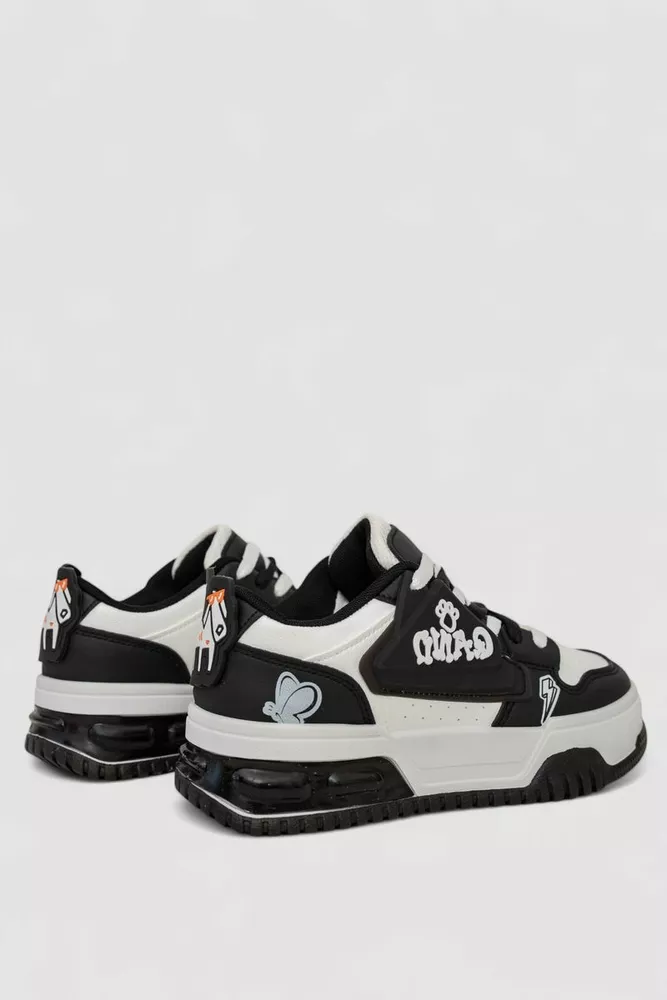 Купить Кроссовки женские  -уценка, цвет бело-черный, 256RCR-2-5-U-1 оптом - Фото №4