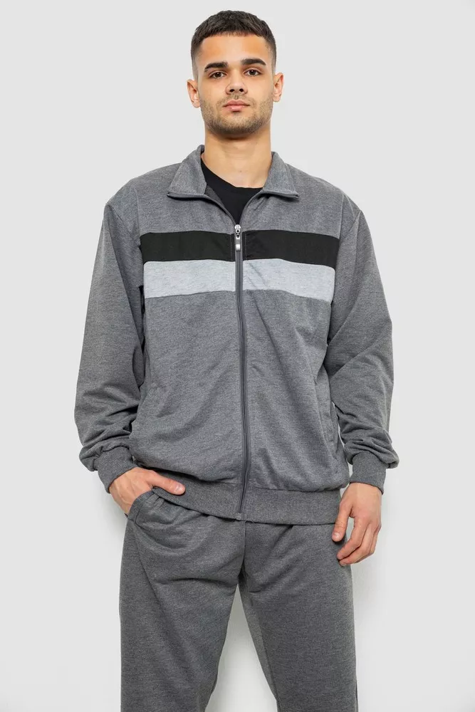 Купить Спортивный костюм мужской двухнитка, цвет светло-серый, 244R9167 - Фото №2