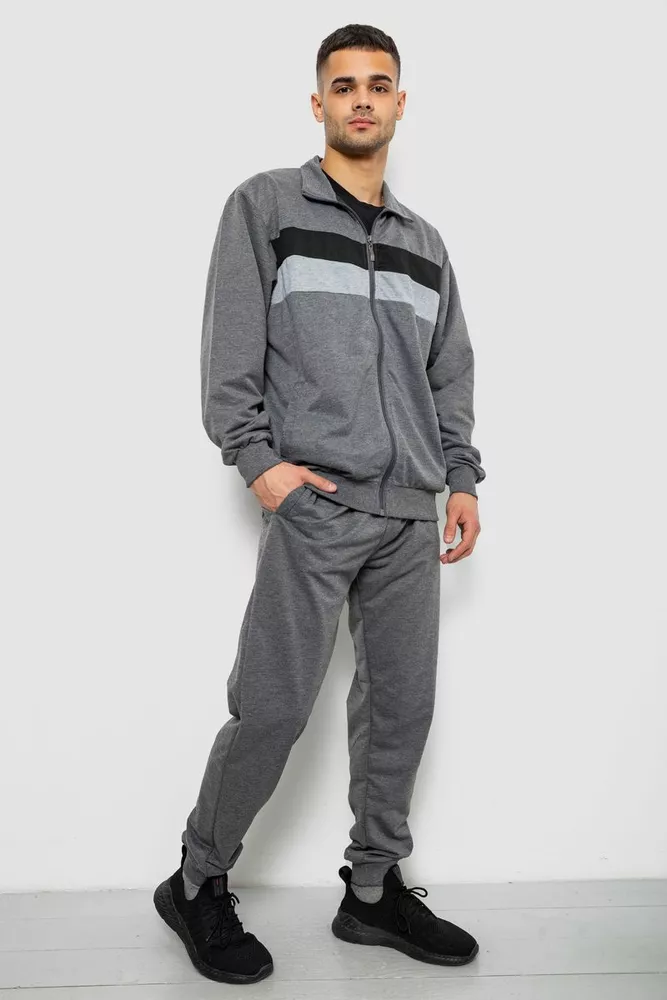 Купить Спортивный костюм мужской двухнитка, цвет светло-серый, 244R9167 - Фото №3