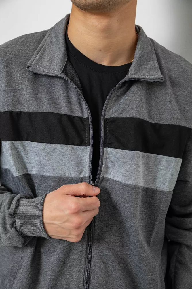 Купить Спортивный костюм мужской двухнитка, цвет светло-серый, 244R9167 - Фото №5