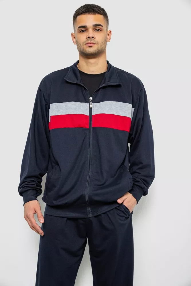 Купити Спортивний костюм чоловічий двонитка, колір синій, 244R9167 - Фото №2