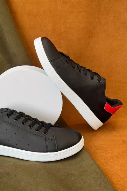 Кеды мужские, цвет черно-красный, 248RR220