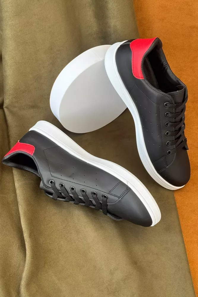 Купити Кеди чоловічі, колір чорно-червоний, 248RR220 - Фото №3