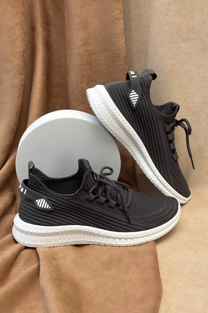 Купити Кросівки чоловічі текстиль, колір темно-сірий, 243R779-1 оптом - Фото №1