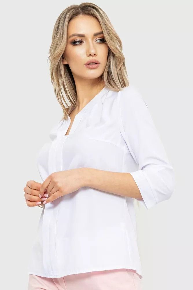 Купити Блуза класична  -уцінка, колір білий, 230R152-U-7 - Фото №3