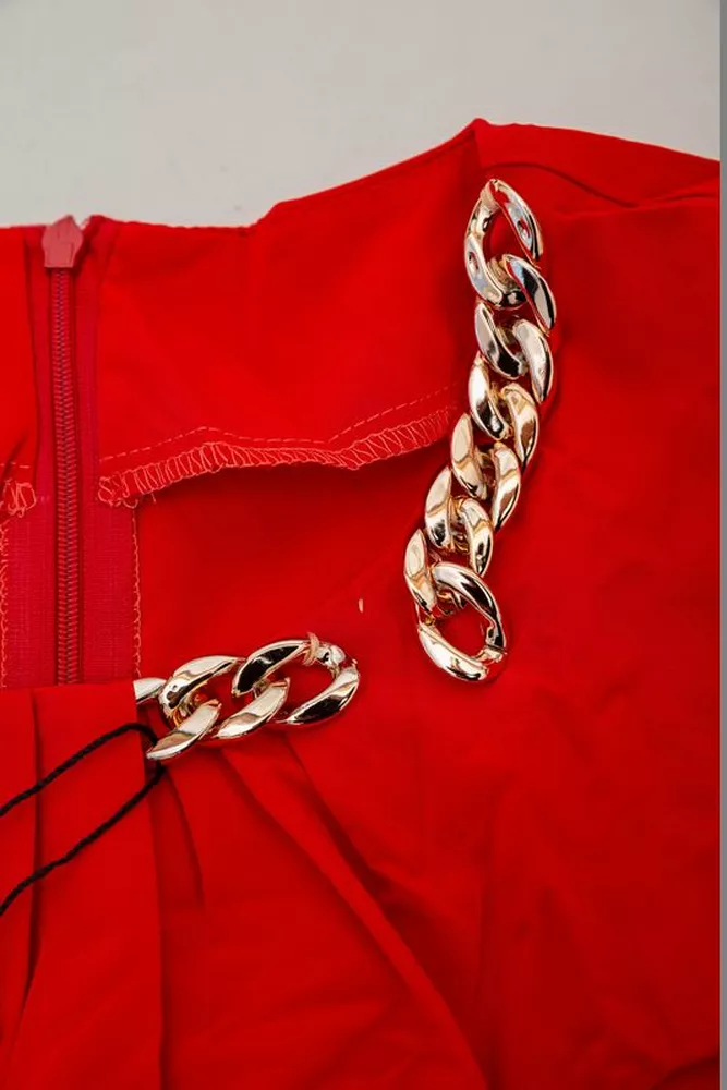 Купити Блуза однотонна  -уцінка, колір червоний, 230R306-U-99 - Фото №6