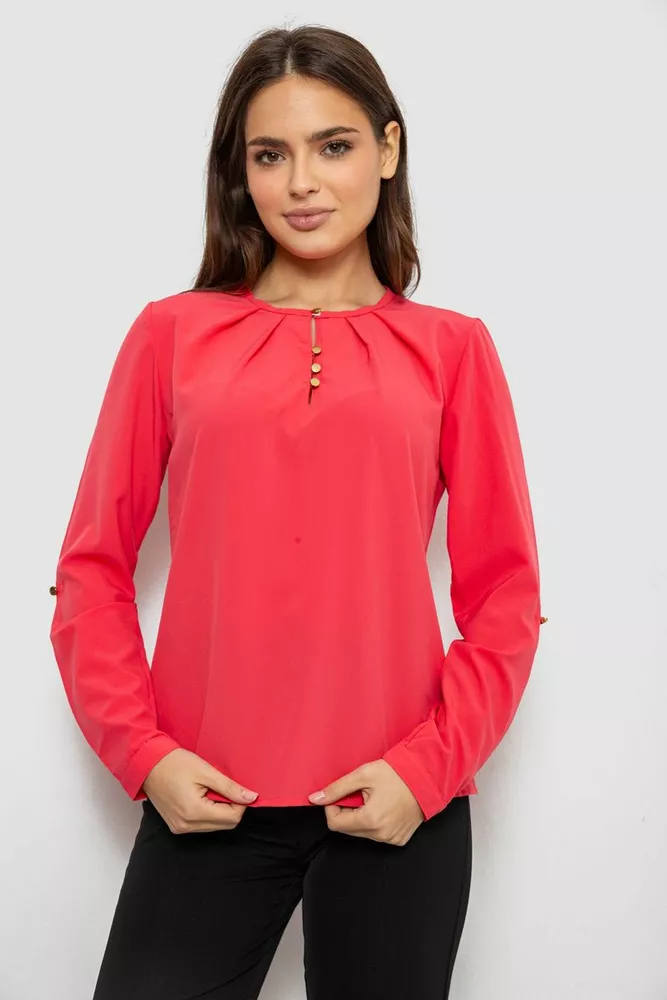 Купить Блуза однотонная  -уценка, цвет розовый, 230R1122-3-U-10 - Фото №1