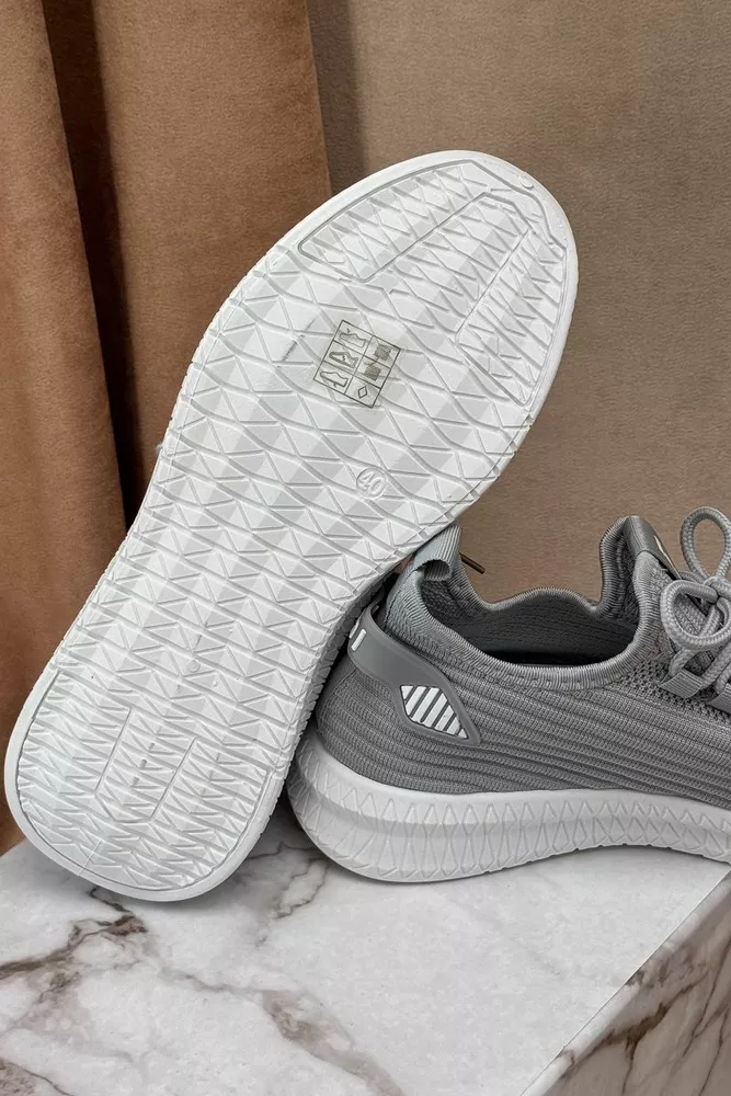 Купити Кросівки чоловічі текстиль, колір світло-сірий, 243R779-1 оптом - Фото №5