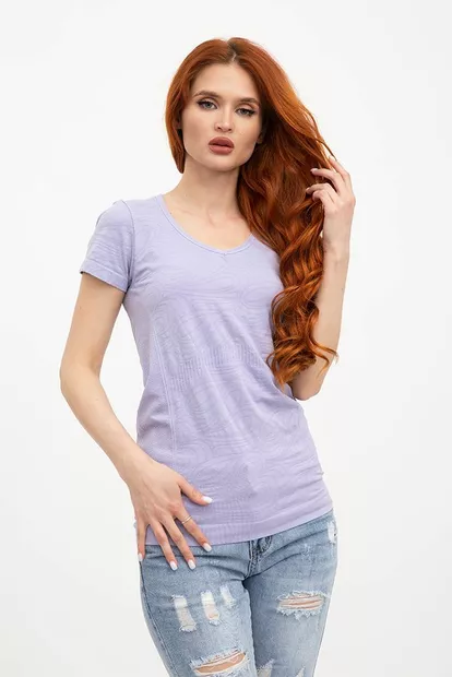 Жіноча футболка для занять спортом, бузкова, 117R120
